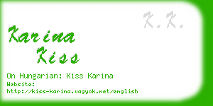 karina kiss business card